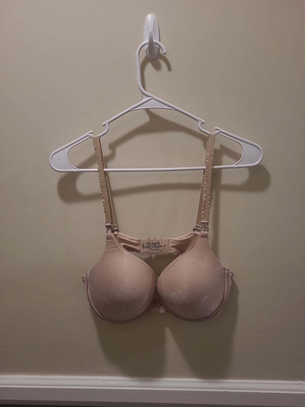 Lily Of France Womens Beige Push Up Bra Floral 36D Padded